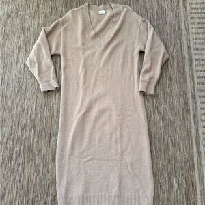 Aritzia Beige Knit Midi Dress